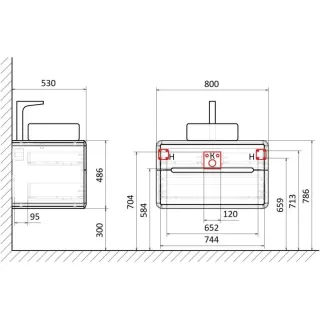 Тумба под раковину ArtMax Genova AM-Genova-800-2C-SO-BC 80 см бетон бромо
